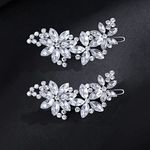 Goledwedy Crystal Flower Bridal Hair Clips(2 Pcs) Rhinestone Wedding Hair Clips For Brides