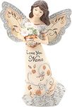 Elements Love You Nana Angel Figurine by Pavilion, 5-1/2-Inch, Holding Flowers, Inscription Love You Nana