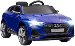 Aosom 12V Kids Electric Ride On Car, Audi E-tron, Battery Powered Toy with Parent Remote Control, Suspension System, Auxiliary Wheels, LED Lights, Music and Horn, MP3 Player, Dark Blue