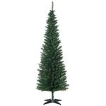 HOMCOM 6ft Unlit Artificial Christmas Tree, Pencil Slim Xmas Tree with Solid Stand and Realistic Branches, Green