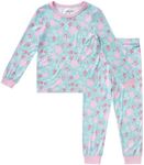 pureborn Toddler Viscose from Bamboo Pajamas Set Blue Pink Floral 2T