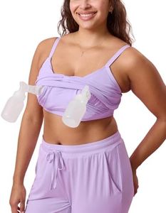 Kindred Bravely Sublime Sleep Pumping Bra Hands Free, Adjustable Pumping & Nursing Bra with EasyClip for All Breast Pumps (Lavender, Small Busty)