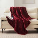 Westinghouse Heated Throw Blanket, Soft Flannel Sherpa Electric Blanket with 6 Heating Levels & 2-10 Hours Auto Shut Off, Fast Heating & ETL Certification, 50x60 Inch, Red