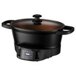 Russell Hobbs Good-to-Go 6.5L Electric Multicooker - 8 Digital functions Sear, Slow Cook, Steam, Boil, Keep warm & Roast, Cast aluminium housing, Glass lid, Dishwasher safe parts, 750W, Black, 28270