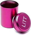 LITT Stash Storage Herb Jar 6.5cm - Airtight Clear Stash Jar for Herb Storage, Smell Proof Container, Glass Storage Jar, Refillable Herb Container, Decorative Storage Jars for Kitchen Counter, Pink