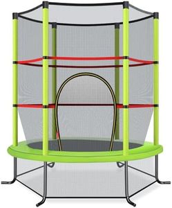 COSTWAY Ø165cm Gartentrampolin mit Sicherheitsnetz, Trampolin bis 135KG belastbar, Indoor-/Outdoortrampolin für Kinder ab 3 Jahre (Grün, Ø165x165cm)