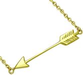 (Yellow) - My Daily Styles 925 Sterling Silver Classic Love Arrow Horizontal Womens Pendant Necklace