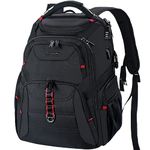 EMPSIGN Travel Laptop Backpack 17.3 Inch, Extra Large Laptop Backpack for Men, Water Resistant Work Business Laptop Bag with USB Charging Port, Computer Rucksack for Men Women College School Black
