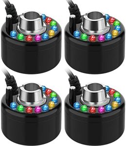 4 Pcs Halloween Mist Maker Ultrasonic Fogger Water Fountain Pond Fog Machine Color Change Fogger LED Mister Indoor Fountain Mister Foggers for Home Room Office Outdoor Holiday (Light, Plastic)