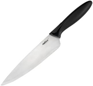 Zyliss Chef's Knife with Sheath Cover - Stainless Steel Knife - Fruit, Vegetable, Herbs & Meats Knife - Travel Knife with Safety Kitchen Blade Guards - Dishwasher & Hand Wash Safe - 7.25" - Black