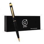 Garland Metal Pen & Stylus–Made in USA- 2-in-1 Dual-Function–Classic Color Pen for Digital Devices – Phones, Tablet, Any Touch Screen, Gift Box, Refillable with Universal #1 Refill (Black - Gold)