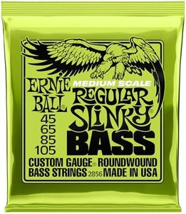 Ernie Ball Medium Scale Regular Slinky Nickel Wound Bass Guitar Strings, 45-105 Gauge (P02856)