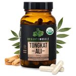 Organic Muscle Tongkat Ali for Men, 500mg - Pure & Potent USDA Organic Eurycoma Longifolia Root Supplement – Wild Grown Men's Health Support for Male Performance, Drive & Energizer