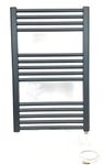 Greened House 500w x 800h Anthracite Electric Straight Heated Towel Rail Bathroom Radiator