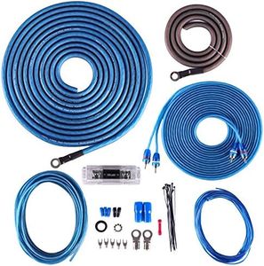 Skar Audio 4 Gauge Amplifier Wiring Kit - Blue, Copper Clad Aluminum, SKAR4ANL-CCA