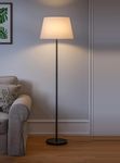 DEZIN KRAFT Metal Floor Lamp Standing Modern Black 4Ft Height With Lampshade 12 Inches Pack Of 1 (Tapered Beigeled)