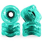 Shark Wheel 72mm 78a Longboard Cruising Wheels, DNA Formula, Set of 4 Wheels (.Transparent Emerald., 72mm)