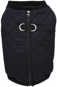 Gooby Fashion Vest Dog Jacket - Black, X-Large - Warm Zip Up Bomber Vest with Dual D Ring Leash - Winter Water Resistant Small Dog Sweater