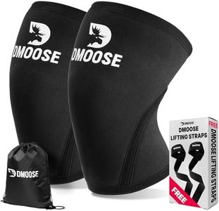 DMoose Knee Sleeves for Men & Women, Perfect for Weightlifting, Powerlifting & Squats - IPL Approved 7mm Thick Best for Lifting & Gym Workouts, Provides Compression for Squatting (Black - X-Large)