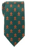 Retreez Christmas Gingerbread Man Woven Microfiber Men's Tie - Green