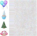 Holographic-Sticker Paper, 24 Sheets Holographic-Vinyl Sheets Self-Adhesive Transparent-Holographic PermanentVinyl Overlay-Laminate for Stickers for DIY Crafts