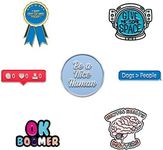 RipGrip Introvert Enamel Pins for Backpacks - Enamel Pin | Cute Pins for Jackets Bulk Enamel Pins Pack Funny Pins Backpack Pins (Set 7) (Introvert)