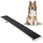 Ganggend 8FT Folding Dog Ramps for Large Dogs, Dog Ramps with Carrying Handle, Aluminum Frame Non-Slip Surface and Buckles, Pet Ramps for Car, Truck, SUV, Outdoor Steps, Holds up to 400lbs