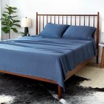 SHEEX Arctic Aire Max Sheet Set with 2 Pillowcases, 100% Tencel Lyocell Sateen with CoolX Technology (California King, Denim)