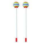 JNAWA 2 Pieces Xylophone Mallets Rainbow Hammer Percussion Sticks Lollipop Drum Mallet Sticks Kids Musical Instruments for Drums Snare Drums