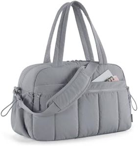BAGSMART Gym Bag for Women, Duffle Bag for Travel with Wet Pocket, Lightweight Carry on Weekender Duffel, Water Resistant, Grey