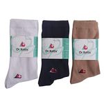 Dr. Kottis Unisex Health socks for Diabetic & Arthritis Care Bamboo cotton Yarn Ultra Soft Odour Free (WHITE,BLACK & BEIGE)(PACK OF 3)