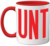 Funny Mugs for Men Women - C UNT Mug - Fun Sarcastic Slogan Gifts for Work Colleagues, C*nt Crude Rude Novelty Joke Gag Humour Birthday Present for Friends, 11oz Red Ceramic Dishwasher Safe Mugs