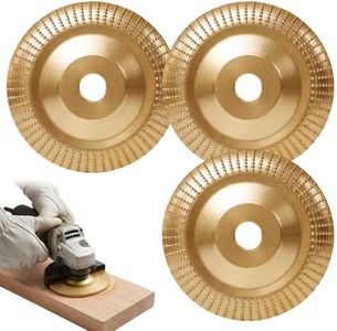 3PCS Wood Grinding Disc Set for Angle Grinder, Flat Curve Inclined Carbon Steel Shaping Wheel Attachments for Wood Sanding Polishing and Surface Finishing (3 PCS-A)