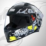 Studds Thunder D10 ISI and DOT Certified Full Face Graphic Helmet for Men and Women with Clear Visor and Painted Spoiler