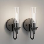 Aipsun Black Wall Sconces Set of Two, Sconces Wall Lighting Hardwired Wall Sconce Indoor Wall Light for Living Room Hallway (Exclude Bulb)