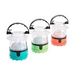 Dorcy 41-3019 4 LED Mini Lantern 3 Pack with Hanging Hooks and Batteries, Assorted Colors