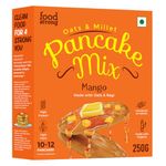 Foodstrong Oats and Millets Mango Pancake Mix, High Protein & Fibre, No Maida, No Refined Sugar - Made With Jaggery, Eggless Instant Breakfast Mix 250 grams