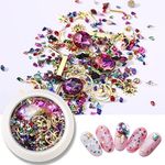 Ginojex Nail Art Charms 3D Purple Crystal Rhinestone Fake Nails Decoration Star Moon Metal Rivet Mixed-style for DIY Manicure Design