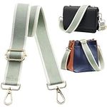 Navaris Replacement Bag Strap - Extra Long 75-138cm (29-1/2-54-3/8") with Clips for Your Purse Handbag Shoulder Bag or Cross Body Bag - Mint Green Stripe