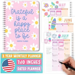 2 Year Monthly Planner 2026-2027 - 2 Year Planner 2026-2027, Monthly Calendar 2026-2027, Calendar Book, Pink Calendars, Planners & Organizers