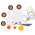 Akozon Plastic Gears Pulley Belt Worm Rack Kits Gear Set Shaft Belt DIY Set Accessories 78pcs