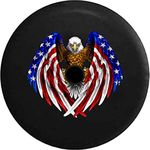 Pike Outdoors JL Series Spare Tire Cover Backup Camera Hole American Bald Eagle in Red, White, Blue Talons Black 32 in