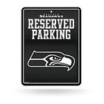 Rico Industries NFL Football Seattle Seahawks Carbon Fiber 8.5" x 11" Carbon Fiber Metal Parking Sign - Great for Man Cave, Bed Room, Office, Home Décor