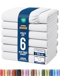 Utopia Bedding Fitted Sheet (Bulk Pack of 6) - Deep Pocket - Easy Care - OEKO-TEX Certified - Soft Brushed Microfibre Fabric - Shrinkage and Fade Resistant (Double, White)