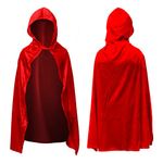 by Robelli Kids Red Velvet Effect Fancy Dress Hooded Cape