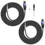 GCTBL 2M 2pack Speakon to 1/4" Speaker Cables 6.35mm TS Plug Wire Audio Amplifier Cord for Guiar DJ/PA Speaker