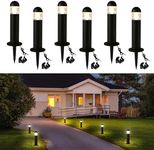 MOON-DE-AGE 6 Pack Low Voltage Landscape Pathway Lights, 12V LED Bollard Light IP67 Waterproof, Outdoor Driveway Walkway Wired Lights (Included Connector) - Yard Garden Lawn, 2700K Warm White