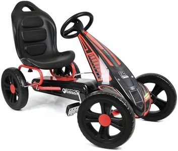 Hauck Hurricane Racing Go Kart w/ Low Profile Rubber Tires & Handbrake for Rear Wheels - Ride On Toy designed for Kids Ages 4-10 years