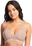 Jenny Jen Mia Lace Bralette for Women, Unpadded and Unlined Wireless Bra, Perfect Racerback Everyday Lingerie (X-Large, Moonshell)