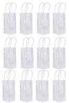 Ice Wine Bag, Sdootjewelry 12 Pack PVC Transparent Wine Cooler Bag, Clear Wine Pouch Cooler Bag with Handle for White Wine, Champagne, Cold Beer and Chilled Beverages